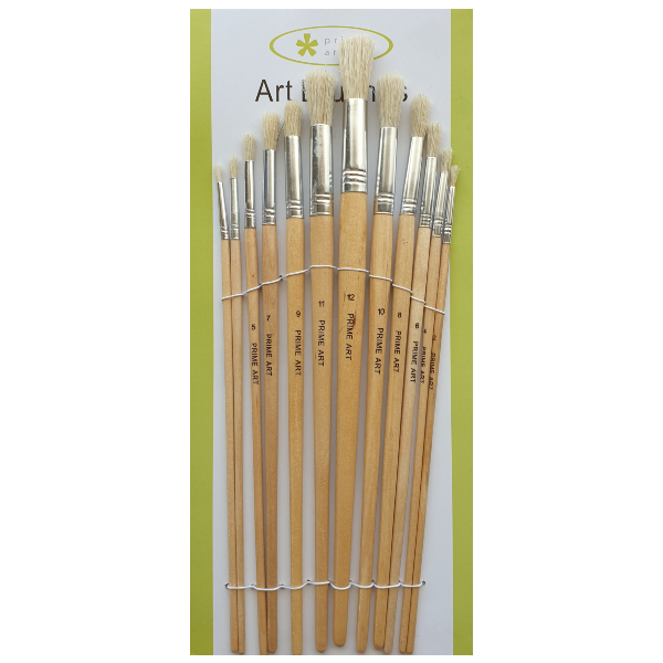 Prime Art Hogs Hair Brush Set Round