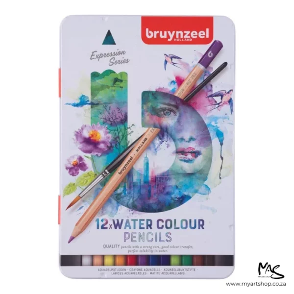 12's Bruynzeel Expression Aquarelle Pencils Tin