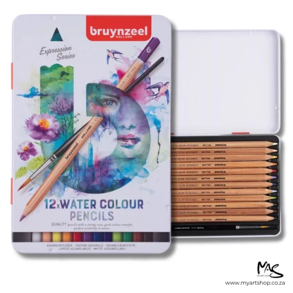 12's Bruynzeel Expression Aquarelle Pencils Tin