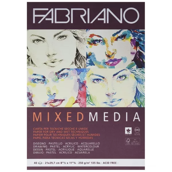 Fabriano Mixed Media Pad 250gsm Front View