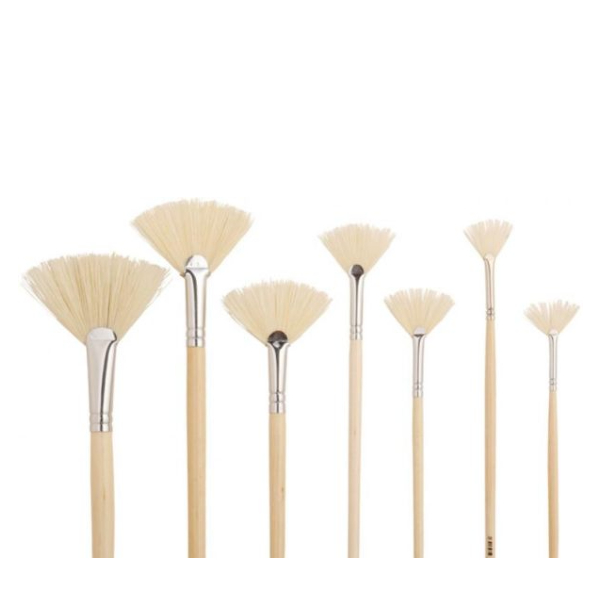 Prime Art Fan Bristle Brushes different sizes