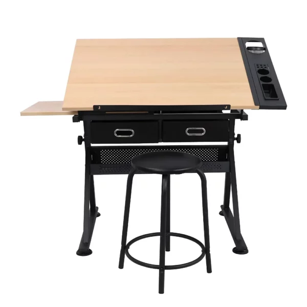 Fusion Creative Work Station with black stool Front View