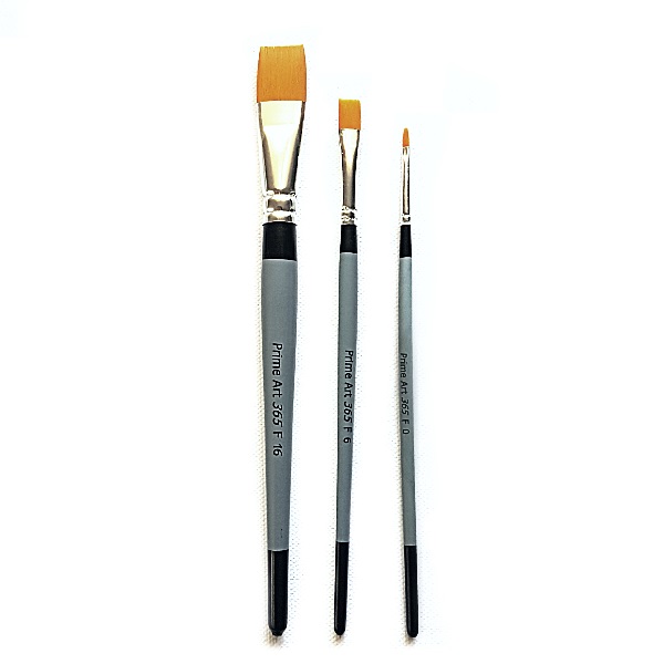 16 Flat Prime Art 365 Golden Taklon Paint Brush - My Art Shop