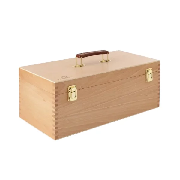 Prime Art Deep Wooden Art Box with Removable Tray Closed Angled View