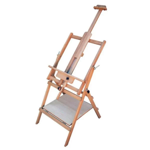 Prime Art Studio Multi Media Beech Oiled Easel Side View Angled