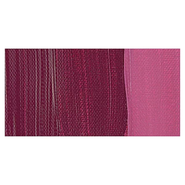 A rectangular colour swatch of Burgundy Winsor and Newton Galeria Acrylic Paint is shown across the center of the frame. The colour swatch shows the tube colour in three gradients from left to right. On a white background.