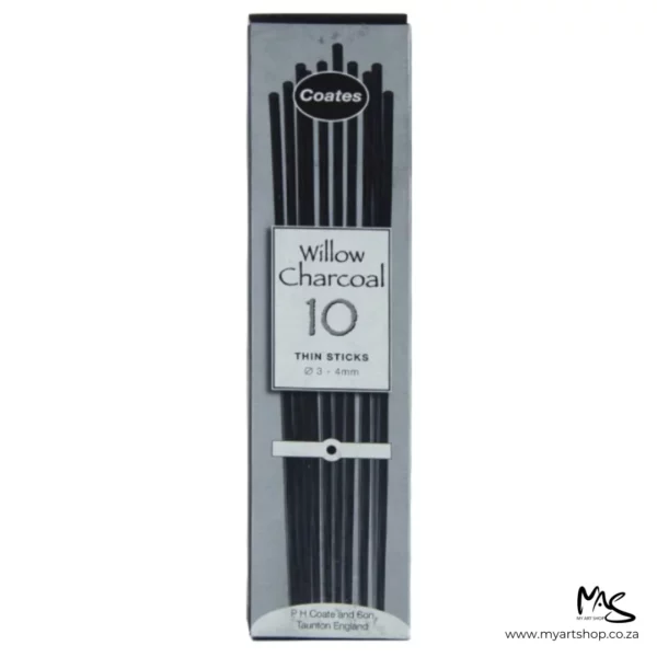 Coates Willow Charcoal Thin Sticks Box of 10