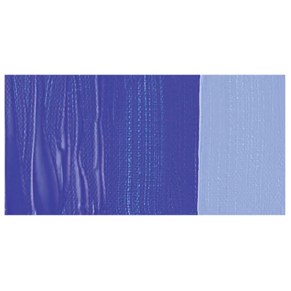 A colour swatch of a tube of Cobalt Blue Ultramarine Amsterdam Acrylic Paint. The swatch is on a horizontal rectangle across the center of the frame. The swatch shows the colour in different gradient's. On a white background.