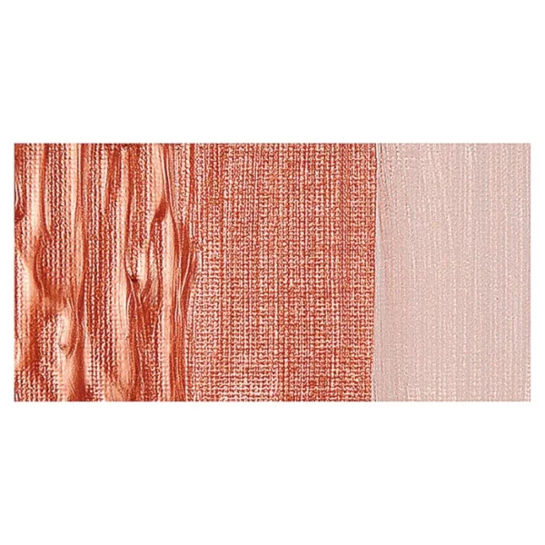 A rectangular colour swatch of Copper Winsor and Newton Galeria Acrylic Paint is shown across the center of the frame. The colour swatch shows the tube colour in three gradients from left to right. On a white background.