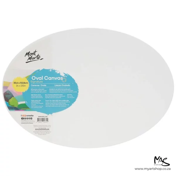 Mont Marte Oval Stretched Canvas 35.6cm x 50.8cm