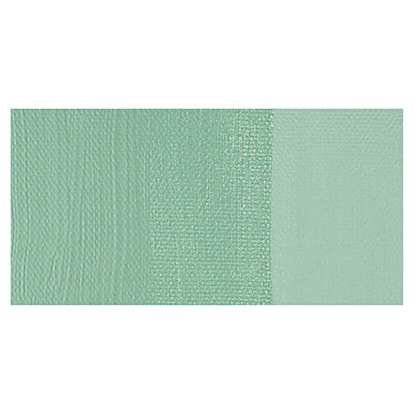 A rectangular colour swatch of Pale Olive Winsor and Newton Galeria Acrylic Paint is shown across the center of the frame. The colour swatch shows the tube colour in three gradients from left to right. On a white background.