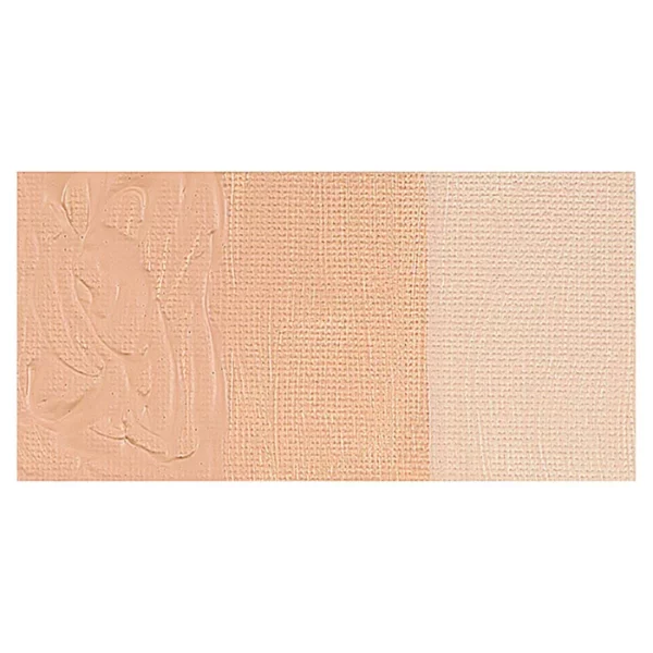 A rectangular colour swatch of Pale Rose Blush Winsor and Newton Galeria Acrylic Paint is shown across the center of the frame. The colour swatch shows the tube colour in three gradients from left to right. On a white background.