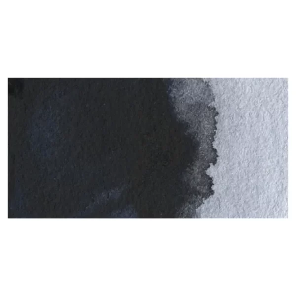 A rectangular colour swatch of Paynes Grey Winsor and Newton Cotman Watercolour Paint is shown across the center of the frame. The colour swatch shows the tube colour in three gradients from left to right. On a white background.