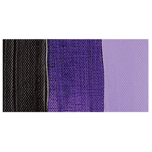 A colour swatch of a tube of Permanent Blue Violet Amsterdam Acrylic Paint. The swatch is on a horizontal rectangle across the center of the frame. The swatch shows the colour in different gradient's. On a white background.