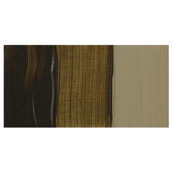 A colour swatch of a tube of Raw Umber Amsterdam Acrylic Paint. The swatch is on a horizontal rectangle across the center of the frame. The swatch shows the colour in different gradient's. On a white background.