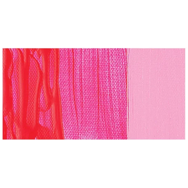 A colour swatch of a tube of Reflex Rose Amsterdam Acrylic Paint. The swatch is on a horizontal rectangle across the center of the frame. The swatch shows the colour in different gradient's. On a white background.