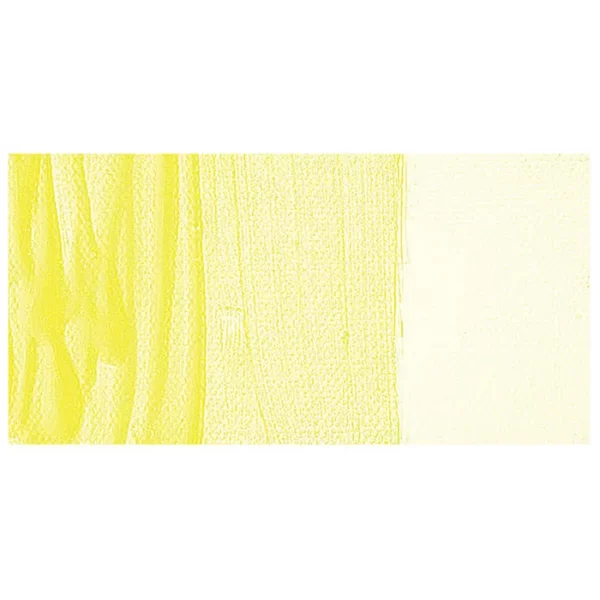 A colour swatch of a tube of Reflex Yellow Amsterdam Acrylic Paint. The swatch is on a horizontal rectangle across the center of the frame. The swatch shows the colour in different gradient's. On a white background.