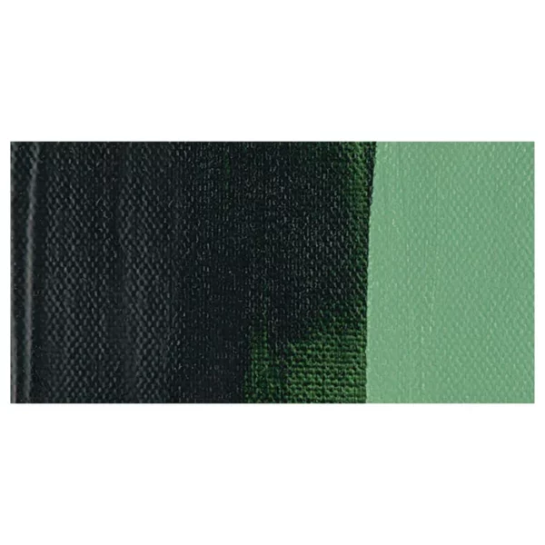 A colour swatch of a tube of Sap Green Amsterdam Acrylic Paint. The swatch is on a horizontal rectangle across the center of the frame. The swatch shows the colour in different gradient's. On a white background.