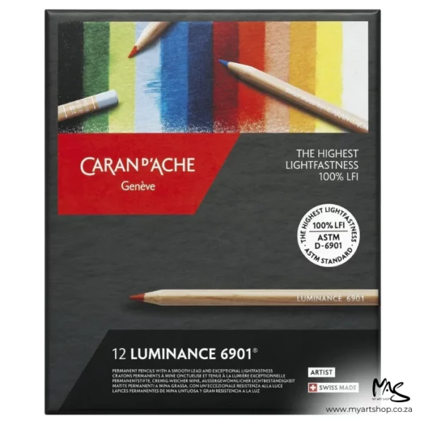 Set of 12 Caran D'Ache Luminance 6901 Coloured Pencils
