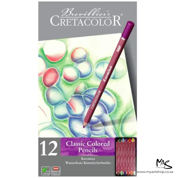 Set of 12 Cretacolor Karmina Waterproof Artist Pencils