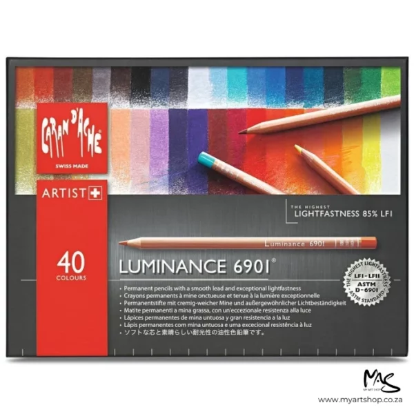 Set of 40 Caran D'Ache Luminance 6901 Coloured Pencils