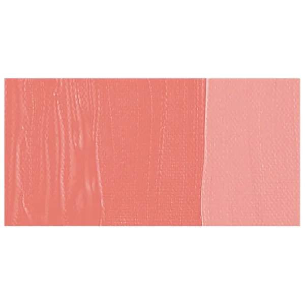 A colour swatch of a tube of Venetian Rose Amsterdam Acrylic Paint. The swatch is on a horizontal rectangle across the center of the frame. The swatch shows the colour in different gradient's. On a white background.