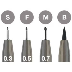 Faber Castell Pitt Artist Pen Set Warm Grey loose markers tip sizes