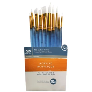 Pro-Art Acrylic White Brush Set 10 piece