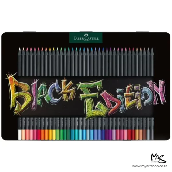 Set of 36 Faber Castell BLACK Edition Colour Pencils in Tin