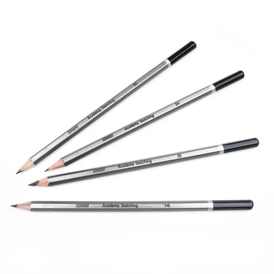 Derwent Academy Sketching Wallet Set 12 Pieces Open Set Loose Pencils