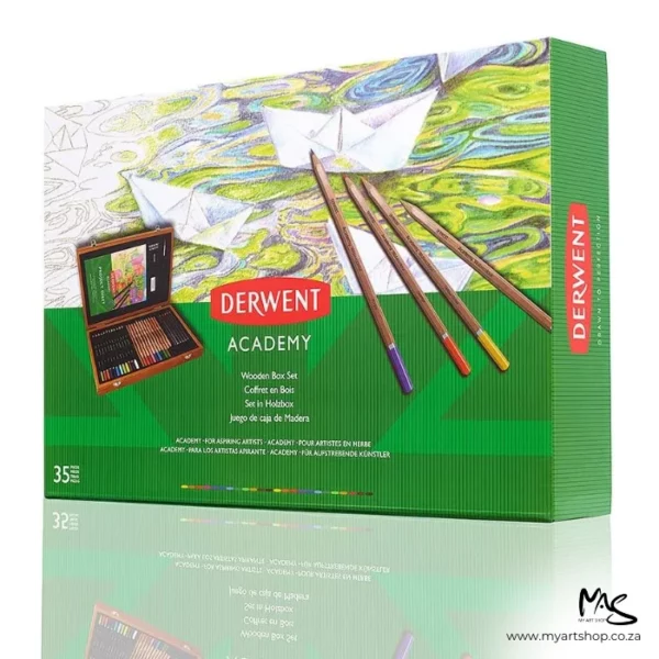 Derwent Academy Coloured Pencil Set Wooden Gift Box