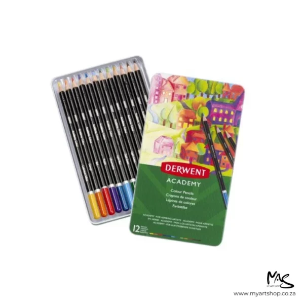 Set of 12 Derwent Academy Coloured Pencils