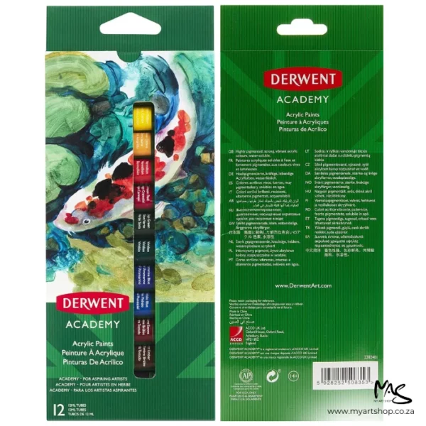 12's Acrylic Derwent Academy Paint Set