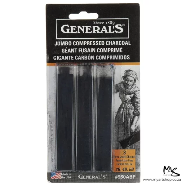 Jumbo Compressed Charcoal Sticks - General Pencil Co. Inc.