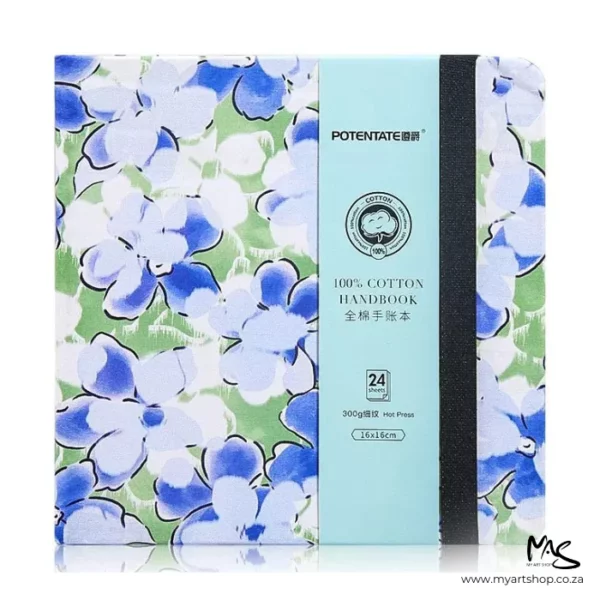 Potentate Watercolour Square Handbook Hot Press Blue Flowers Cover