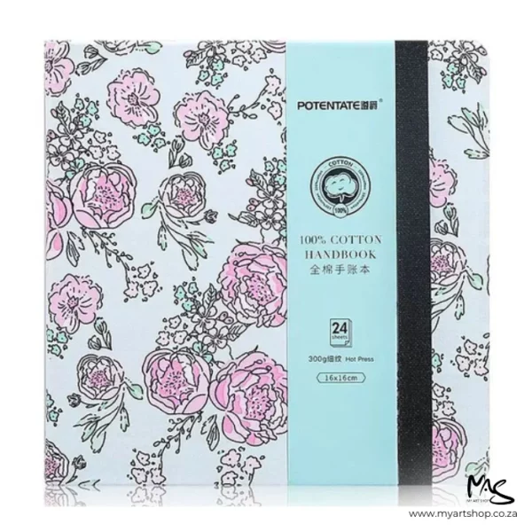 Potentate Watercolour Square Handbook Hot Press Pink Flowers Cover