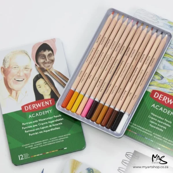 Set of 12 Skin Tone Derwent Academy Watercolour Pencils