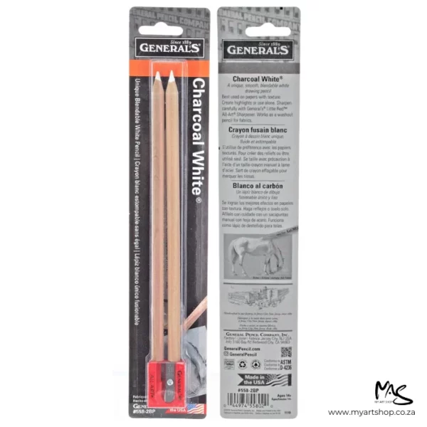 White Charcoal Pencils and Sharpener Kit - General Pencil Co. Inc.