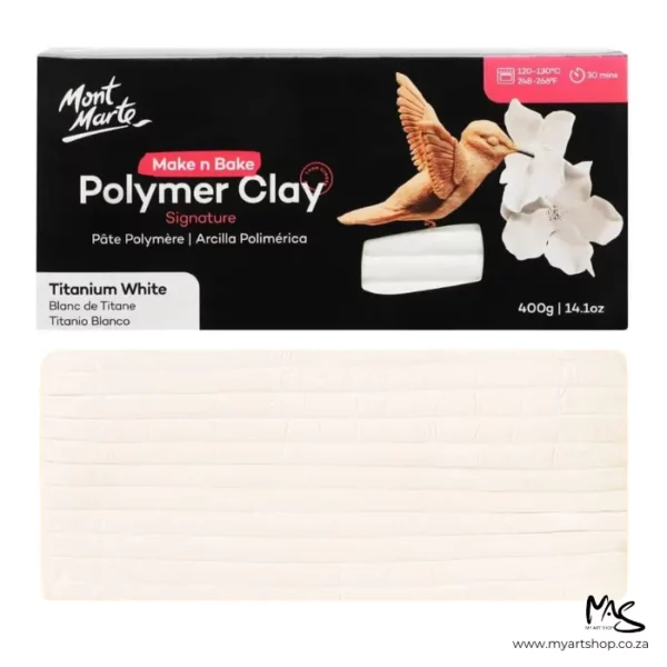 White Mont Marte Polymer Clay 400 gram