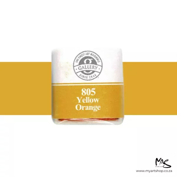 Yellow Orange Mungyo Professional Watercolour Half Pan