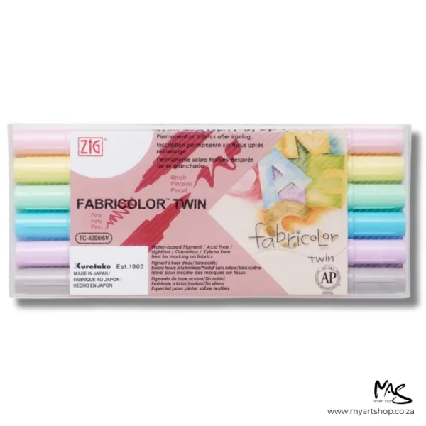 Zig Fabricolor Twin Tip Fabric Marker Set - Pastels