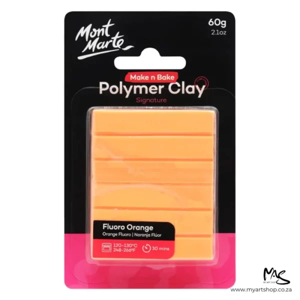 Fluoro Orange Mont Marte Polymer Clay