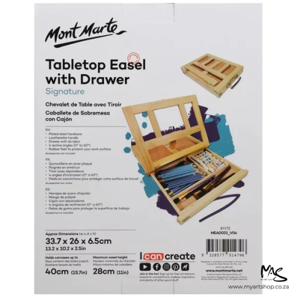 Mont Marte Signature Table Easel with Drawer