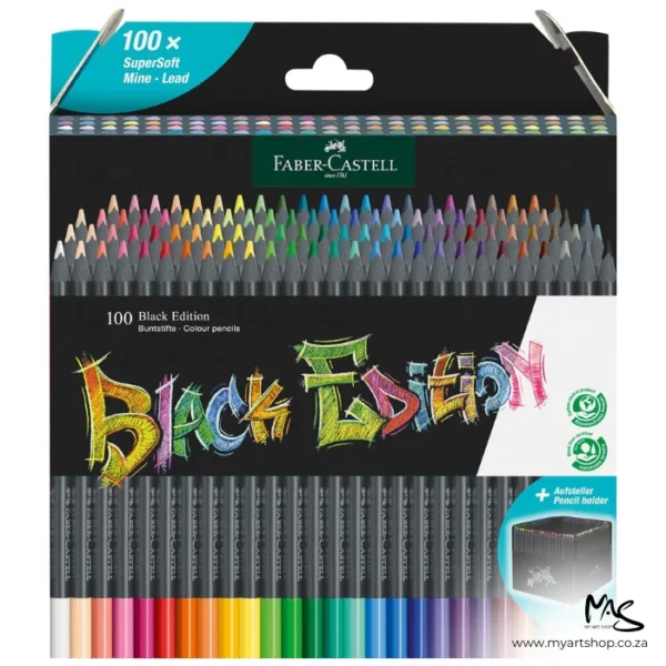 Set of 100 Faber Castell BLACK Edition Colour Pencils