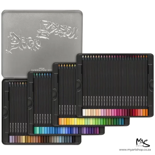 Set of 100 Faber Castell BLACK Edition Colour Pencils in Tin