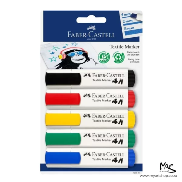 Basic Colours Faber Castell Textile Marker Set of 5