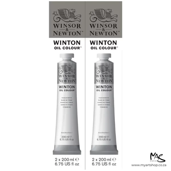 TWIN PACK Titanium White Winton Oil Paint 200ml