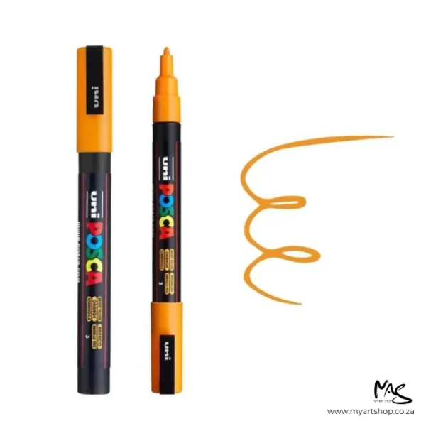 Bright Yellow Posca Marker Fine Tip 3M