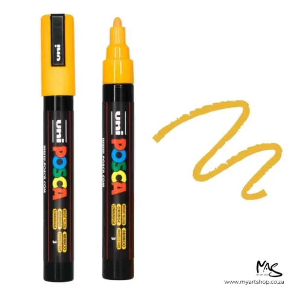 Bright Yellow Posca Marker Medium Tip 5M