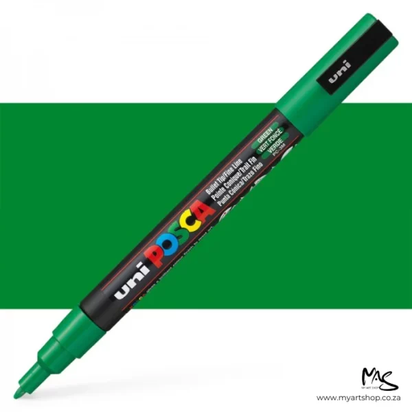 Green Posca Marker Fine Tip 3M